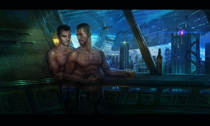 kaidan_and_shepard_commission_by_andrewryanart-d5apnan